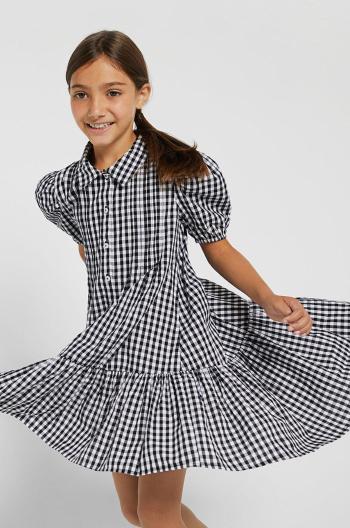 Dětské bavlněné šaty Mayoral černá barva, mini, áčková