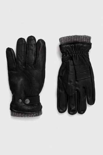 Kožené rukavice Lindbergh pánské, černá barva