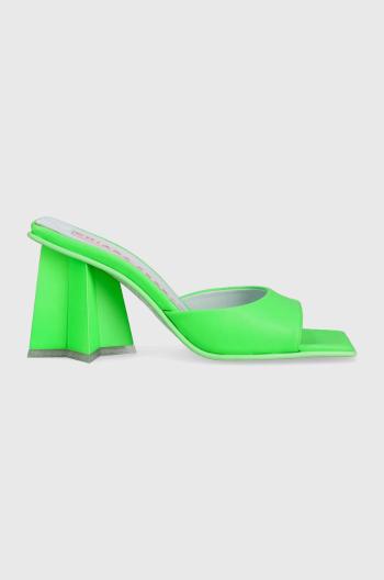 Pantofle Chiara Ferragni CF3132_041 dámské, zelená barva, na podpatku, CF STAR HEEL 85