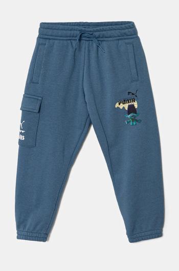 Dětské tepláky Puma X TROLLS Cargo Pants TR modrá barva, s potiskem, 627379