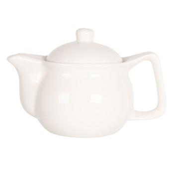 Porcelánová bílá konvička na čaj - Ø 16*11 cm / 0,4L 6CETE0088S