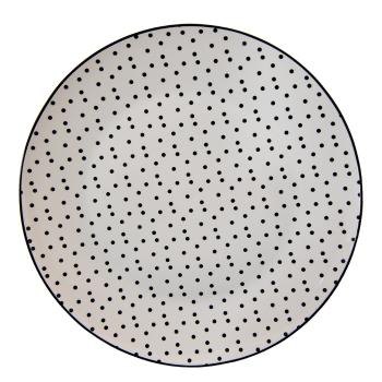 Porcelánový jídelní talíř s černými puntíky Black Dot - Ø  26*2 cm SDFP