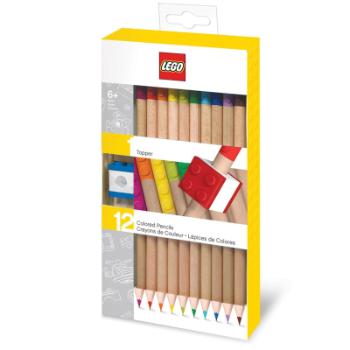 LEGO Pastelky, mix barev - 12 ks s LEGO klipem