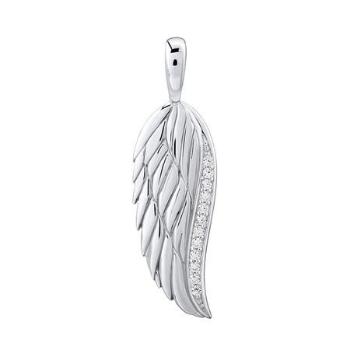 Silvego Stříbrný přívěsek andělské křídlo Lasha se zirkony FW8112