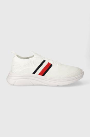 Sneakers boty Tommy Hilfiger MODERN RUNNER KNIT STRIPES ESS bílá barva, FM0FM04798