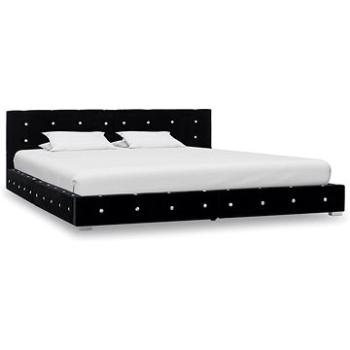 Rám postele kovový černý samet 160x200 cm (280385)