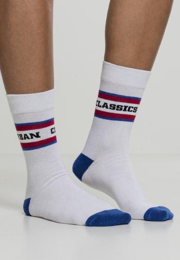 Urban Classics Logo Stripe Sport Socks 2-Pack white/red/blue - 35–38