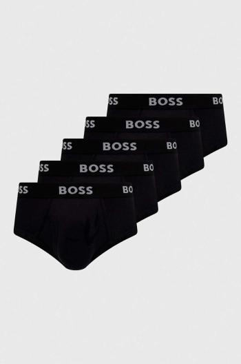 Bavlněné slipy BOSS 5-pack černá barva, 50475387