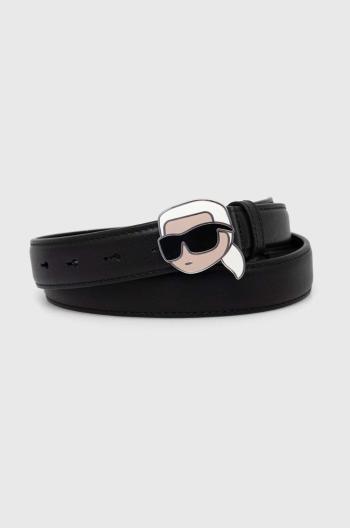 Kožený pásek Karl Lagerfeld dámský, černá barva, 245W3103