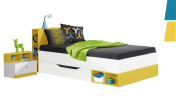 MBR, SHINE SH18 dětská postel, modrá/žlutá
