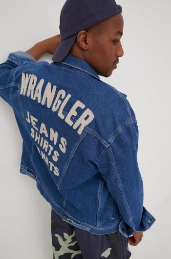 Džínová bunda Wrangler pánská, tmavomodrá barva, přechodná
