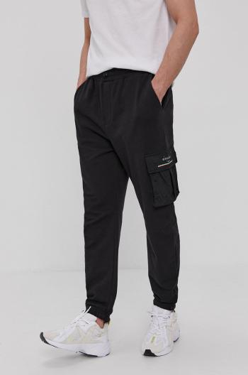 Kalhoty Diadora pánské, černá barva, hladké