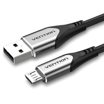 Vention Luxury USB 2.0 -> microUSB Cable 3A Gray 0.25m Aluminum Alloy Type (COAHC)