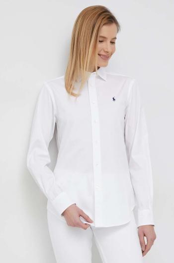 Bavlněné tričko Polo Ralph Lauren bílá barva, regular, s klasickým límcem