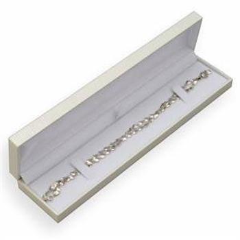 Šperky4U Bílá koženková krabička na náramek - KR0066-WH