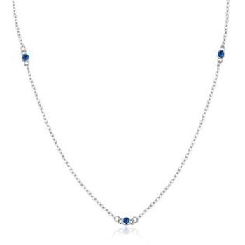 Šperky4U Stříbrný náhrdelník s modrými zirkony - NB-2089-B