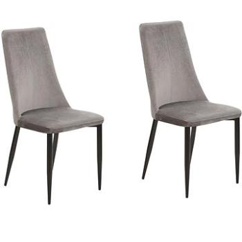 Sada dvou sametových jídelních židlí v šedé barvě CLAYTON, 116548 (beliani_116548)