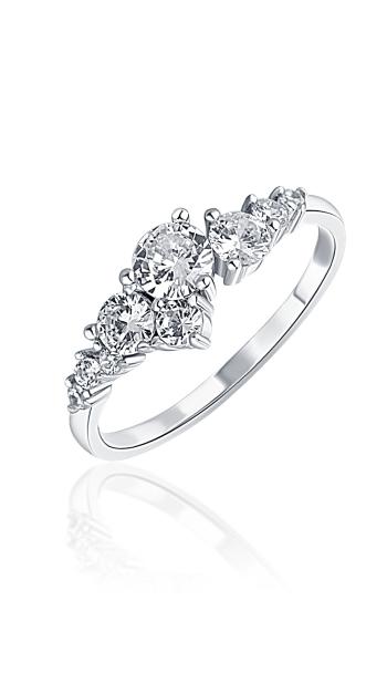 JVD Krásný stříbrný prsten se zirkony SVLR0425XH2BI 55 mm