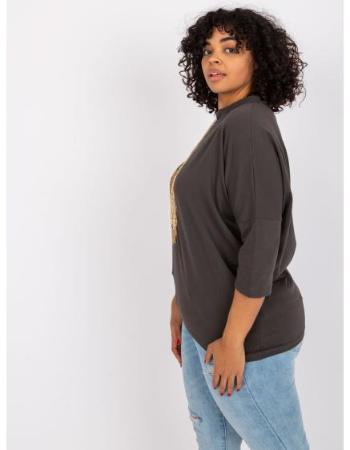 Dámská halenka s potiskem plus size VERA khaki 