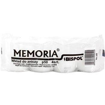 BISPOL hřbitovní svíčky Memoria bílá 4× 50 g  (5906927000541)