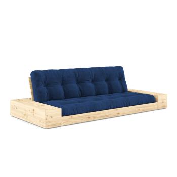 Trojmístná rozkládací pohovka Base s bočními moduly – Royal Blue / Clear Lacquered