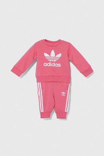 Kojenecká tepláková souprava adidas Originals růžová barva