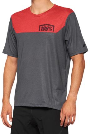 100% Airmatic Short Sleeve Jersey Charcoal/Racer Red L
