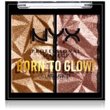 NYX Professional Makeup Born To Glow Icy Highlighter paleta rozjasňovačů odstín 08 - Bout The Bronze 5,7 g