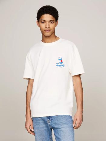 Tommy Jeans pánské bílé tričko - XL (YBH)