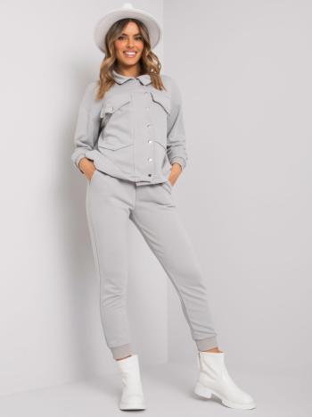 SVĚTLE ŠEDÁ SOUPRAVA KOŠILE A TEPLÁKŮ -FA-KMPL-7325.93P-LIGHT GREY Velikost: L/XL