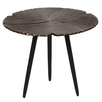Hnědý odkládací stolek s vějířovitým dekorem Coquilles – Ø 40*31 cm 64627S