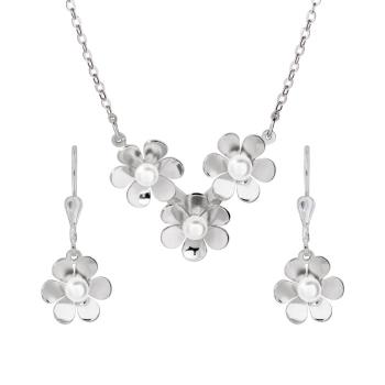 Praqia Stylový stříbrná sada šperků Flora N2094_NA0773_RH (náhrdelník, náušnice)