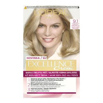 L'Oréal Paris Excellence Creme Triple Protection 48 ml barva na vlasy pro ženy 9,1 Natural Light Ash Blonde na blond vlasy; na všechny typy vlasů