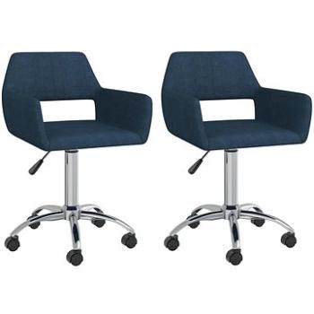 Otočné jídelní židle 2 ks modré textil, 330324 (330324)