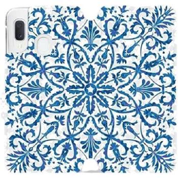 Flipové pouzdro na mobil Samsung Galaxy A20e - ME01P Modré květinové vzorce (5903226907694)
