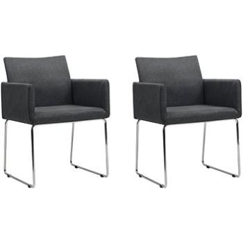 Jídelní židle 2 ks tmavě šedé textil (246856)