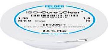 Pájecí cín Felder Löttechnik ISO-Core "Clear" Sn100Ni+, cívka, 1 mm