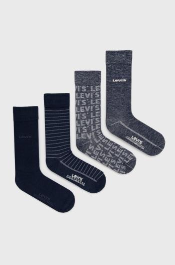 Ponožky Levi's 4-pack pánské, tmavomodrá barva