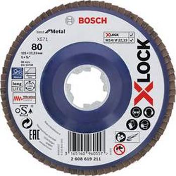 Vějířový brusný kotouč X571 Best for Metal, rovný, 125 mm, k 80, plast Bosch Accessories 2608619211 Ø 125 mm 1 ks