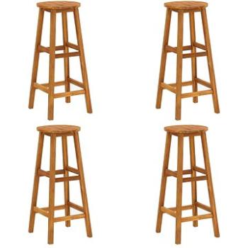 Barové stoličky 4 ks masivní akáciové dřevo, 310285 (310285)