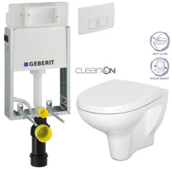 Geberit KOMBIFIX Basic tlačítko DELTA 50 Bílé WC CERSANIT ARTECO + SEDÁTKO 110.100.00.1 50BI AT1