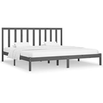 Rám postele šedý masivní borovice 180 × 200 cm Super King, 3106720 (3106720)