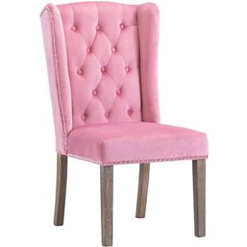 Jídelní židle růžová samet (287954)