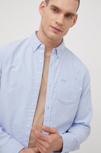 Bavlněné tričko Superdry regular, s límečkem button-down