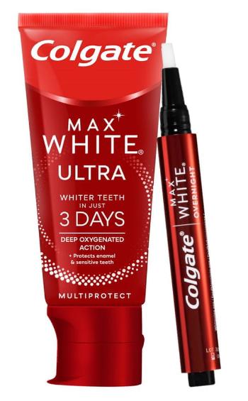 Colgate Max White Overnight bělicí pero 2,5 ml + Max White Ultra Multiprotect 50 ml