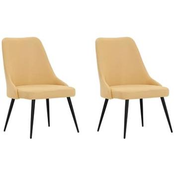 Jídelní židle 2 ks žluté textil, 330862 (330862)