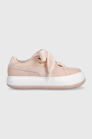 Kožené sneakers boty Puma růžová barva