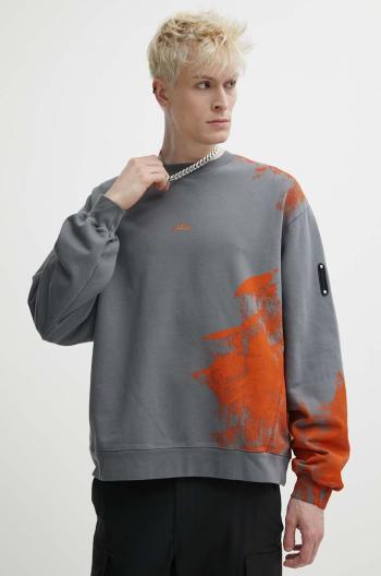 Bavlněná mikina A-COLD-WALL* Brushstroke Crewneck pánská, šedá barva, s potiskem, ACWMW184