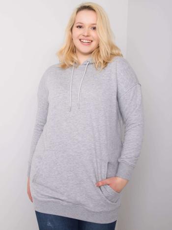 SVĚTLE ŠEDÁ DELŠÍ BASIC MIKINA RV-BL-6338.19X-LIGHT GREY Velikost: XL