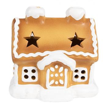 Svítící porcelánová perníková chaloupka Gingerbread House - 11*9*11 cm 6CE1805